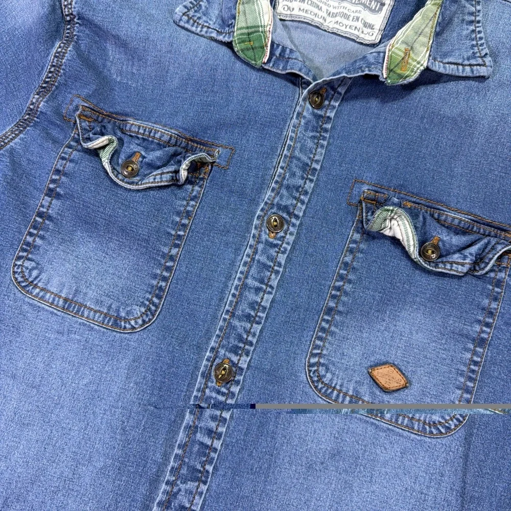 Men's Buffalo David Bitton Denim Button Up Shirt Medium Slim Fit